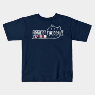 Kentucky Patriotic Home of the Brave! Kids T-Shirt